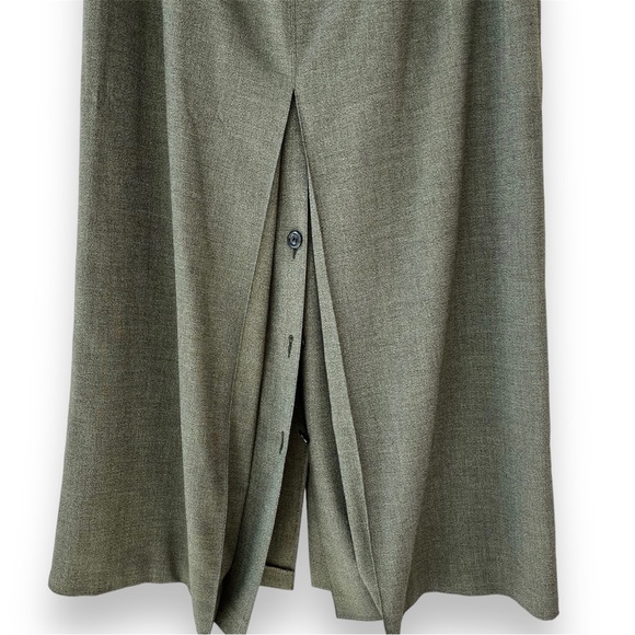 Vintage Frank Eden Olive Green Front Split Maxi Skirt - Picture 6 of 12